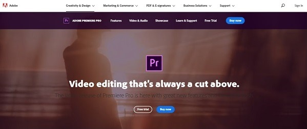 Adobe Premiere pro video editing software for eCommerce