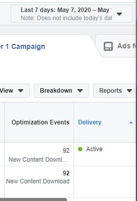 Facebook optimization events