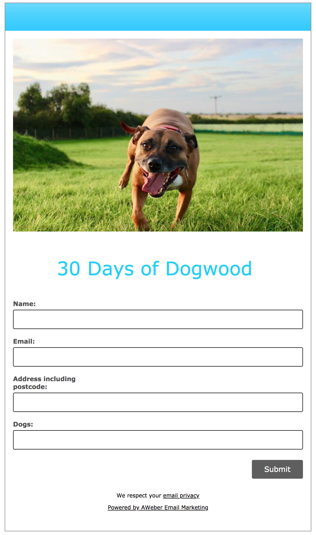 30 Days of Dogwood Sign Up Form