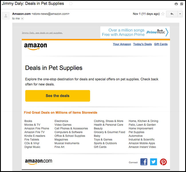Amazon Upsell Emails