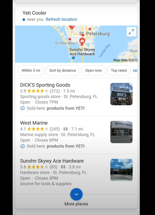 Google Maps with product data