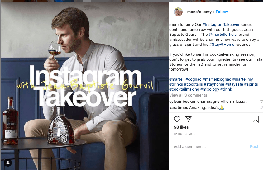 Image showing Instagram post promoting a takeover event.
