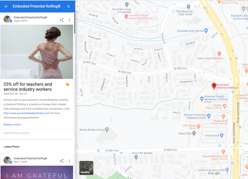google my business optimization google posts on maps embodied potential
