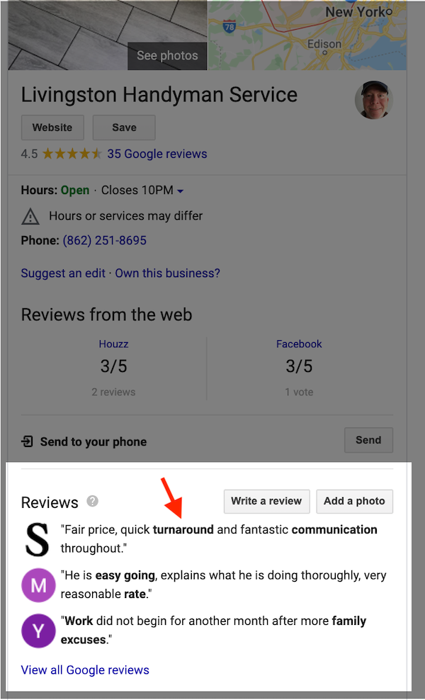 google my business optimization reviews bold