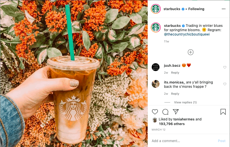 Another Instagram content idea featuring user-generated content.