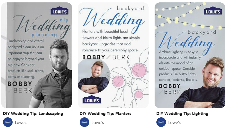 pins with tips for backyard weddings from lowes.