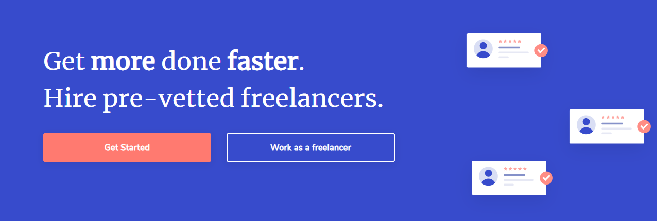 A screenshot of the FreeUp Marketplace home page.