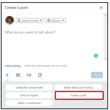 LinkedIn Create a Poll