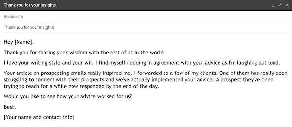 example of a prospecting email 2