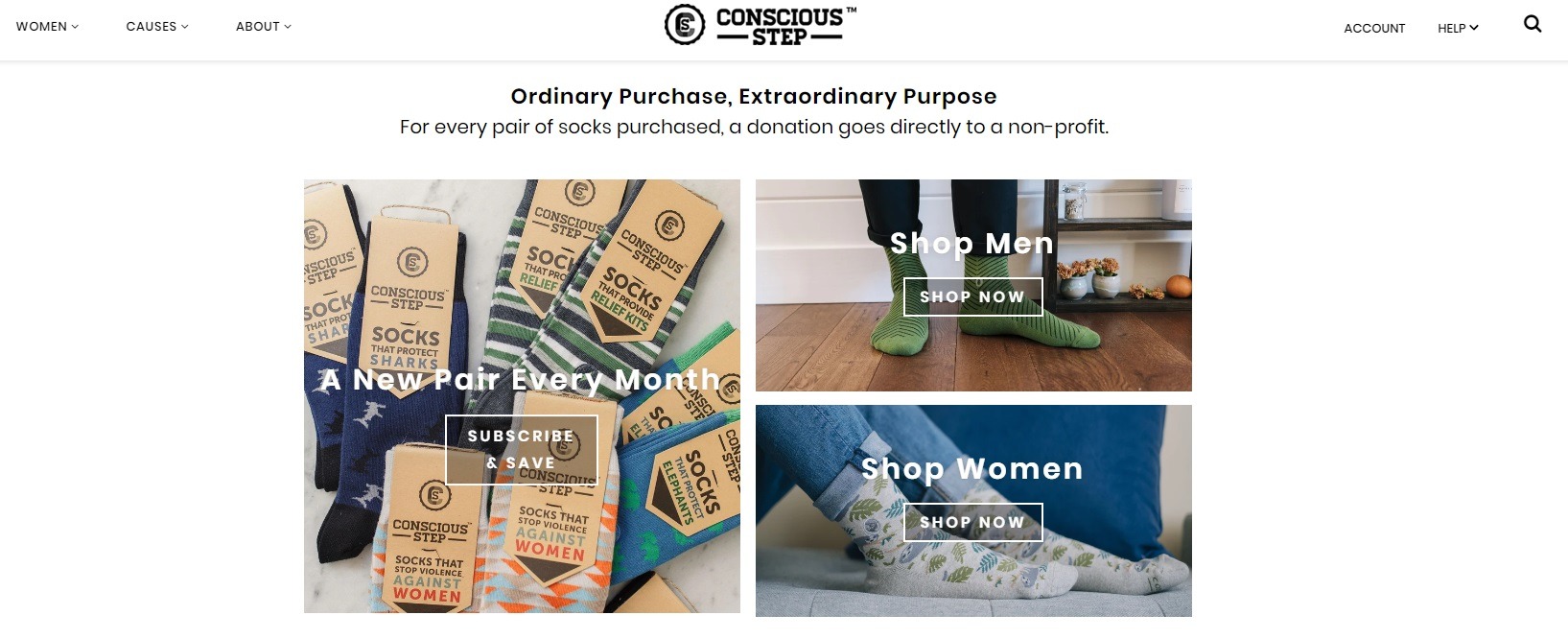 conscious step adding charity donation for products