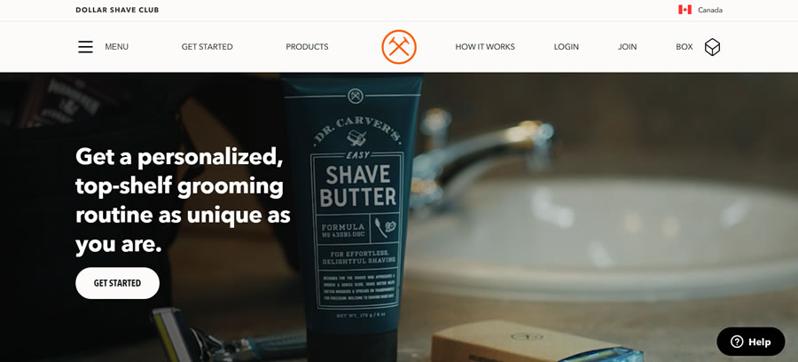 Dollar Shave Club eCommerce example