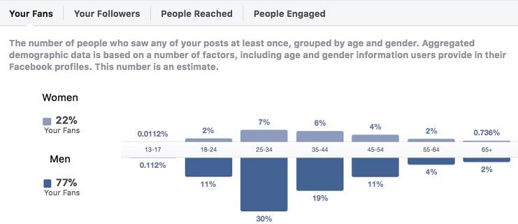 Facebook Insights fan demographics