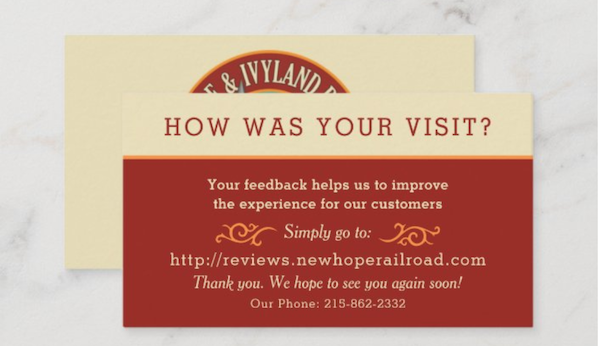 how to ask for reviews business card