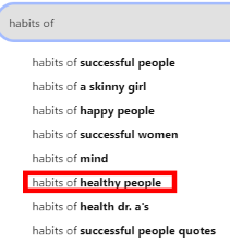 "habits of" search suggestion on pinterest.