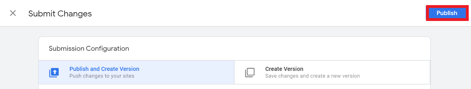 publishing tag in gtm.