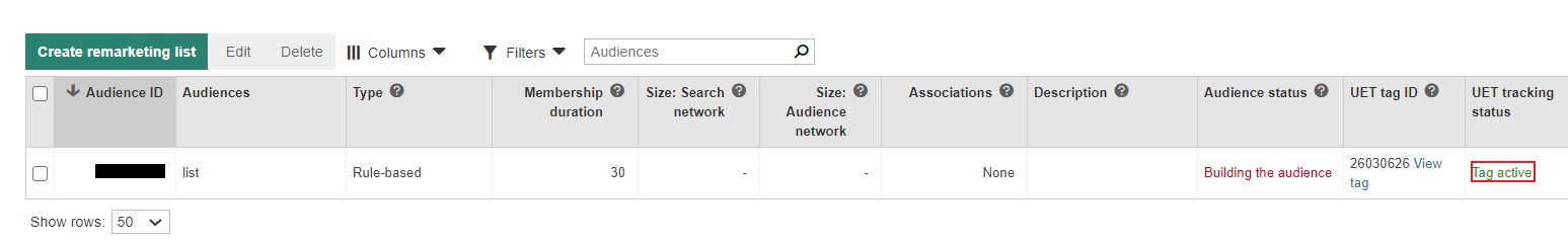 remarketing campaign ui.
