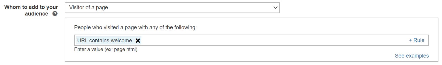 url-based rules for remarketing lists.