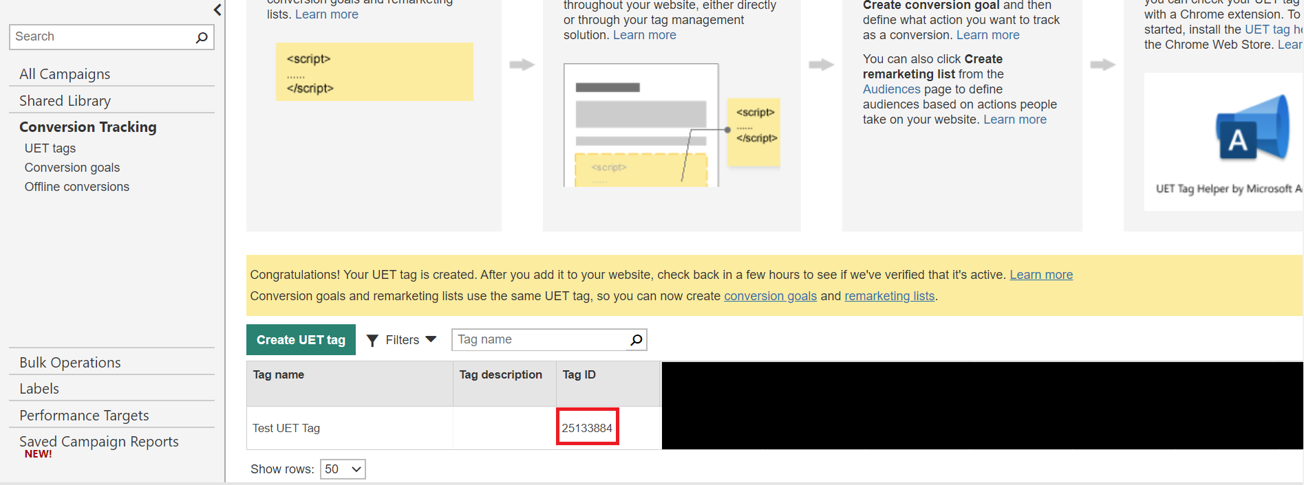 tag id for bing to add to gtm.