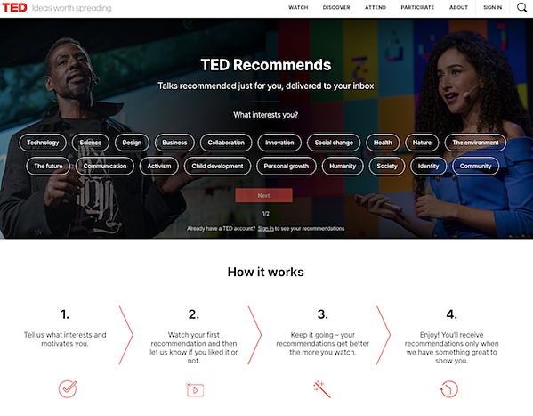 TED-homepage