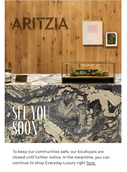 Aritzia newsletter