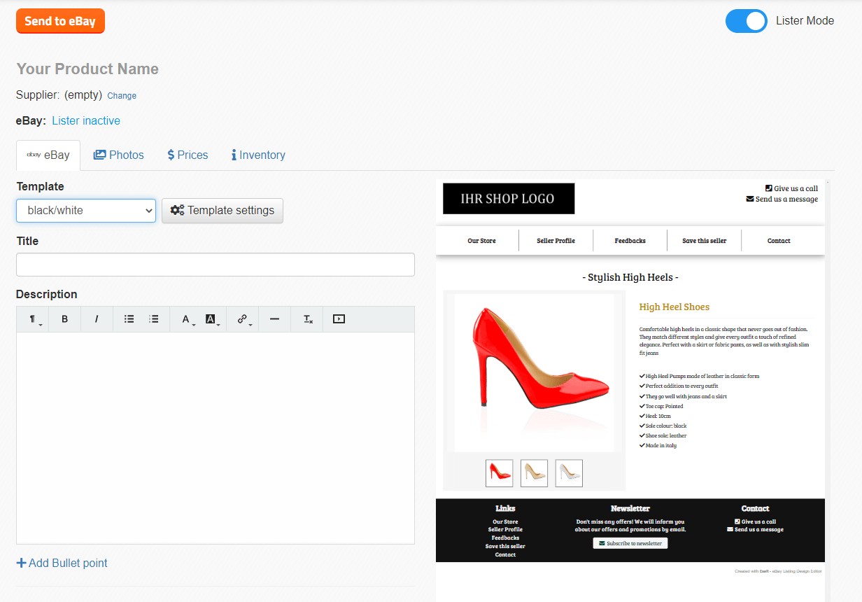 Eselt helps sellers build custom, professional eBay HTML templates free