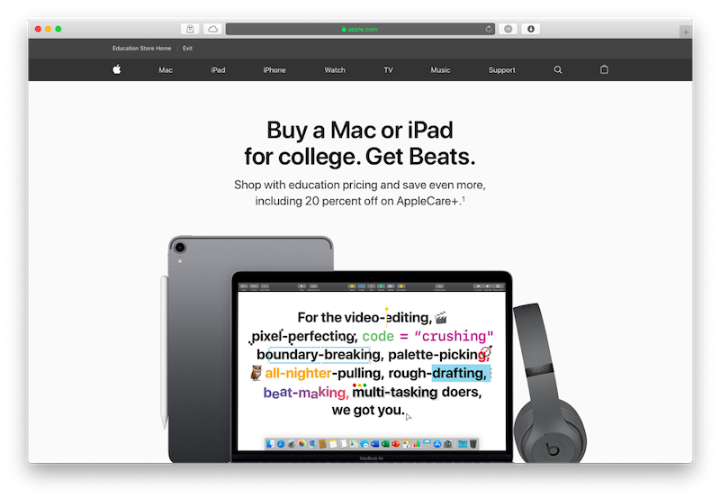 how to market to college students mac