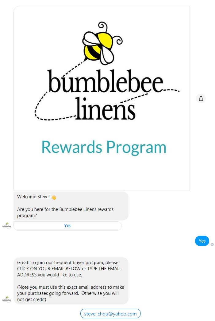 Rewards program bumblebee liens. 