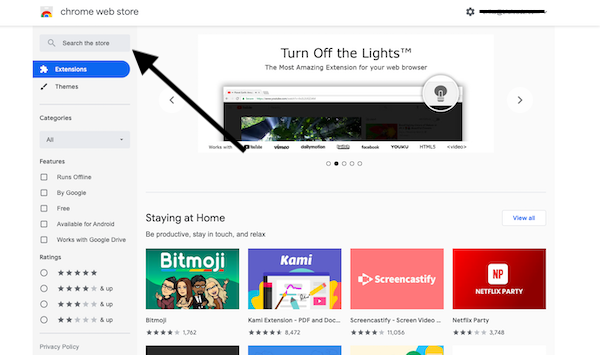 Google extension store