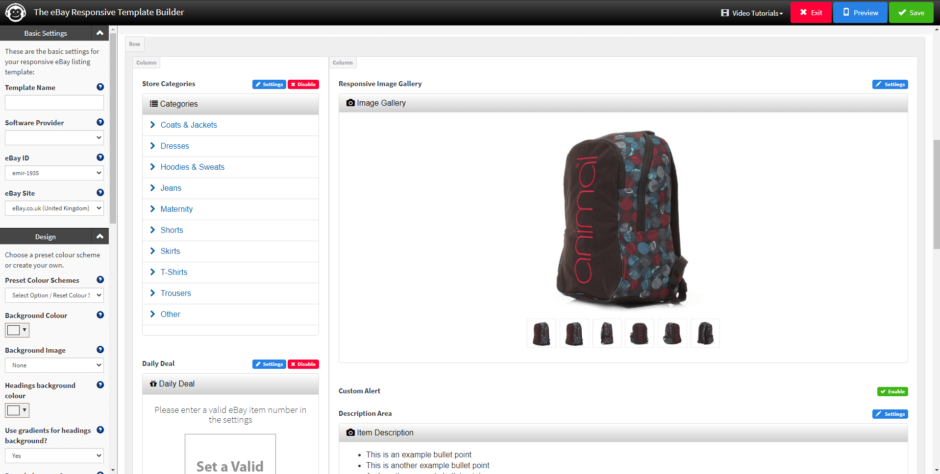 WidgetChimp helps sellers build custom, responsive eBay HTML templates