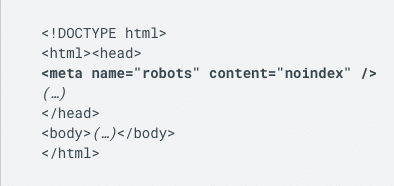 An example of how to use meta robots tags.