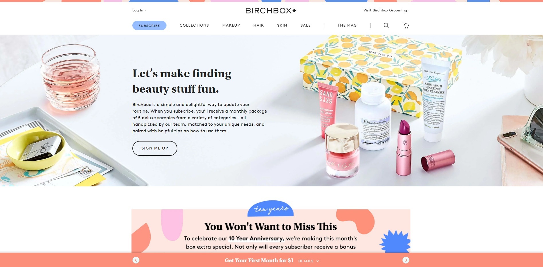 birchbox home page example