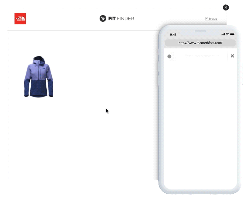 fitfinder app for interactive eCommerce size guide