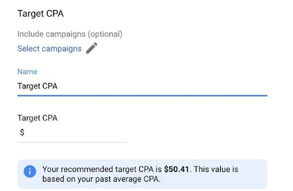 google ads search terms report smart bidding target CPA