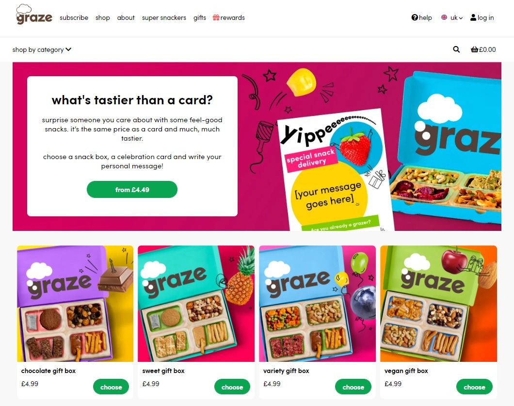 graze online store design example