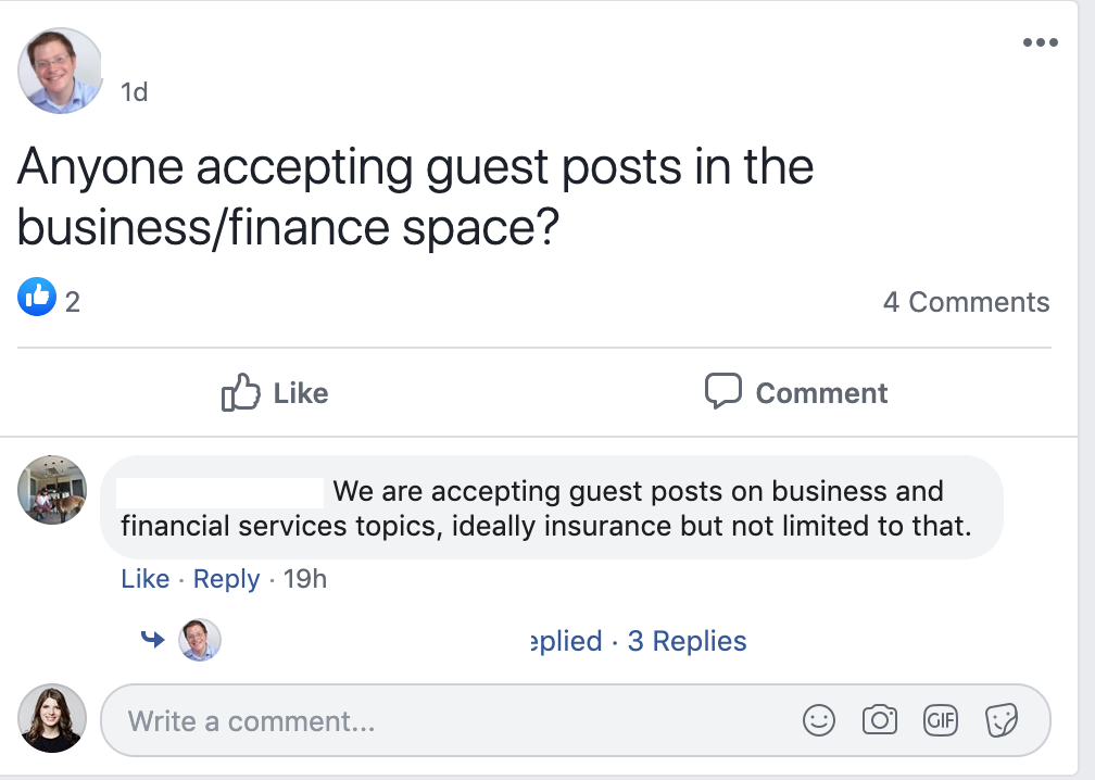 Facebook guest posts. 