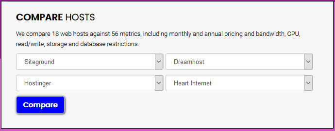 Compare hosts. 