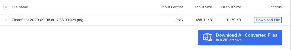 File size reduction. 