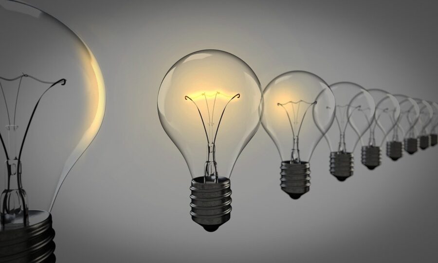 Lightbulbs in a row