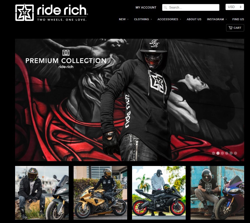 ride rich online store example