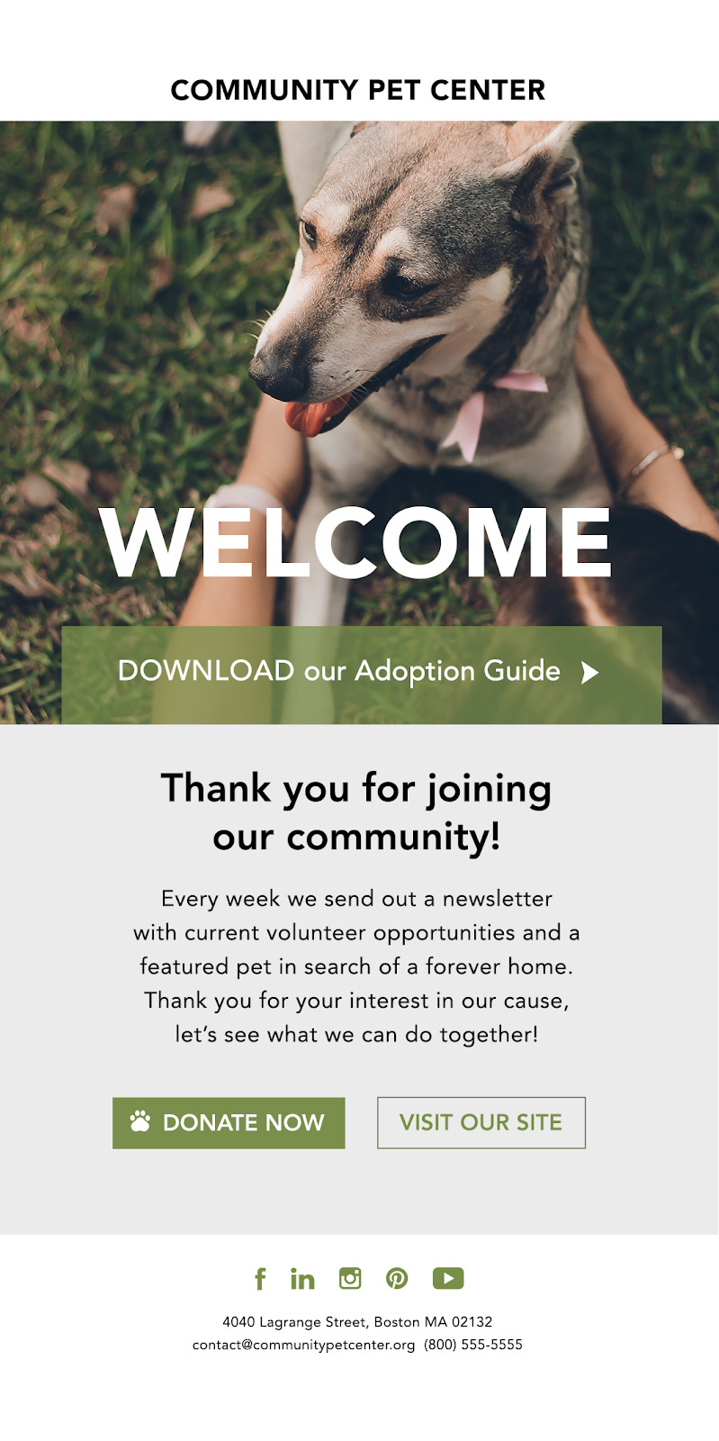 Marketing Automation for Nonprofits - welcome email