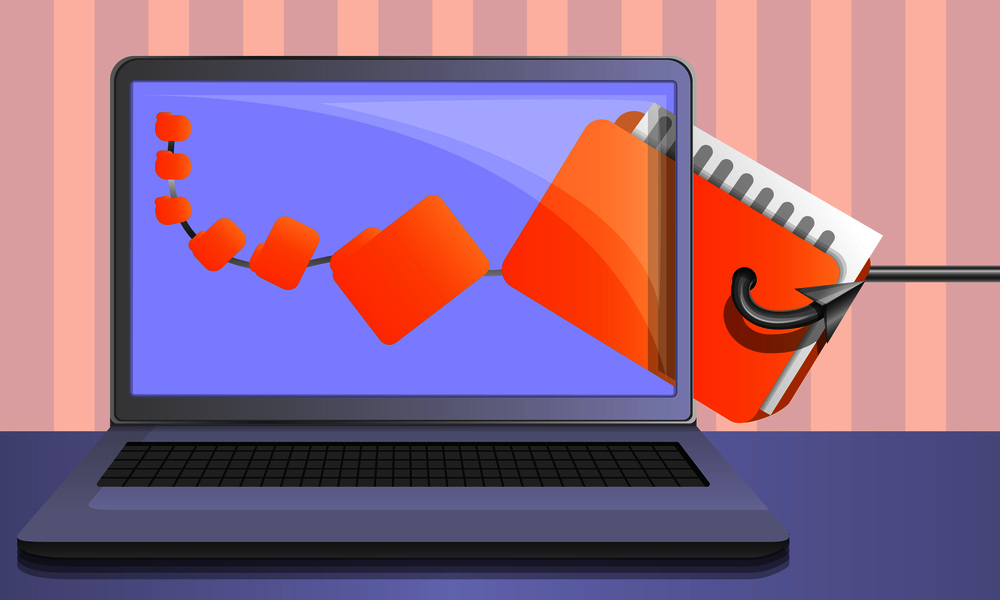 Personal data phishing concept background. Cartoon illustration of personal data phishing vector