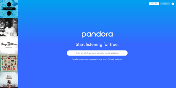 Pandora site blue