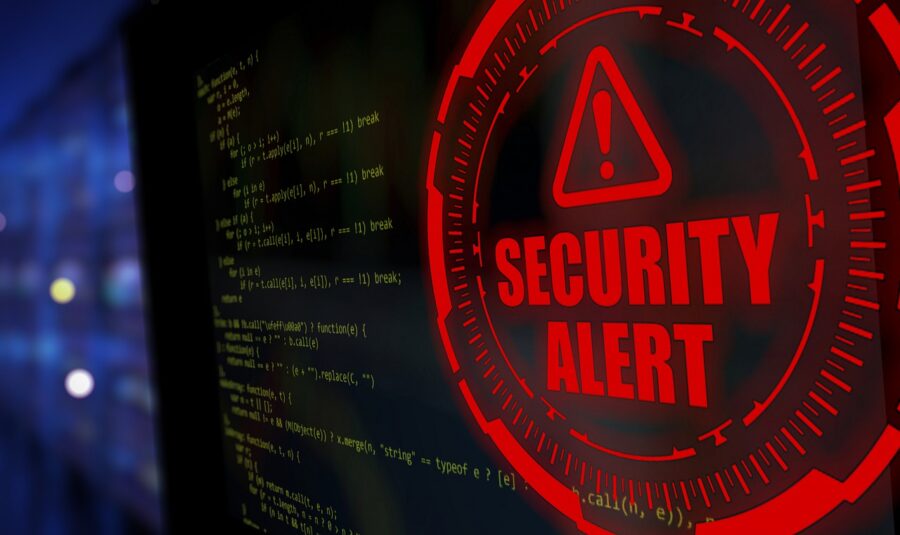 Security Alert sign for hidden security risks ini Social Media Footprint