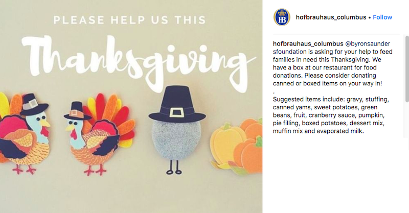 free november marketing ideas thanksgiving food drive