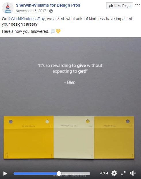 november marketing ideas world kindness day sherwin williams