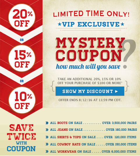 sales promotion examples mystery coupon