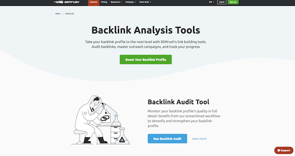 linkbuilding tool semrush