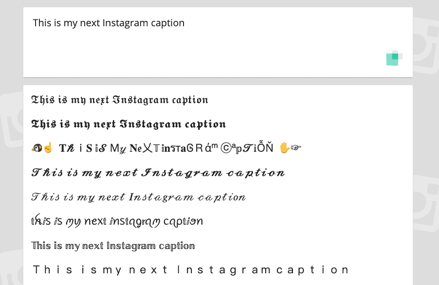 Instagram fonts generator example 1.