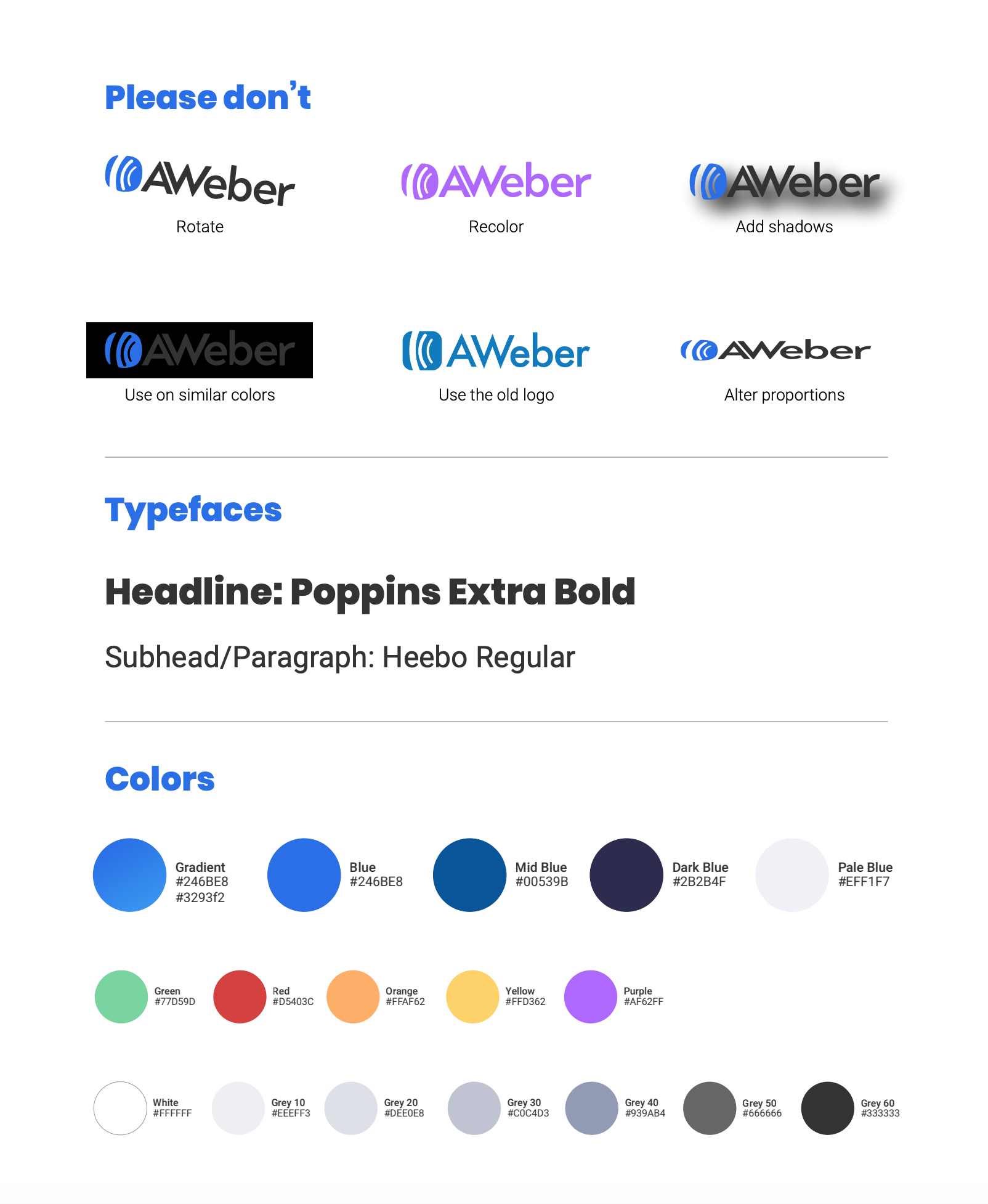 AWeber logo and color guidelines