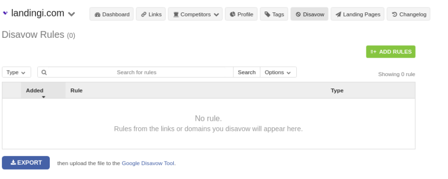 disavow rules